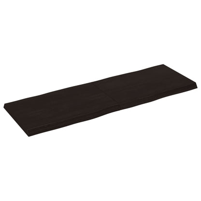 Piano Tavolo Marrone Scuro 120x40x(2-4)cm Rovere Non Trattato