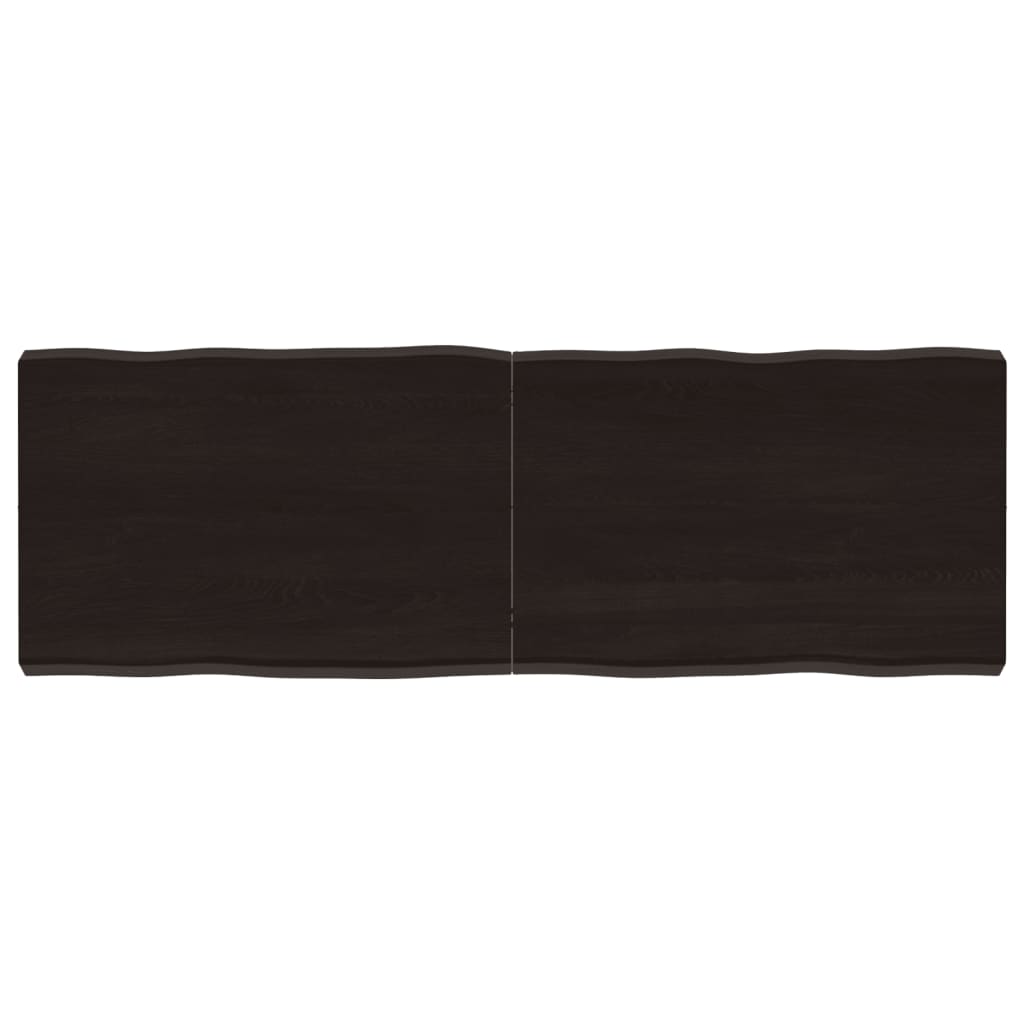 Piano Tavolo Marrone Scuro 120x40x(2-6)cm Rovere Non Trattato