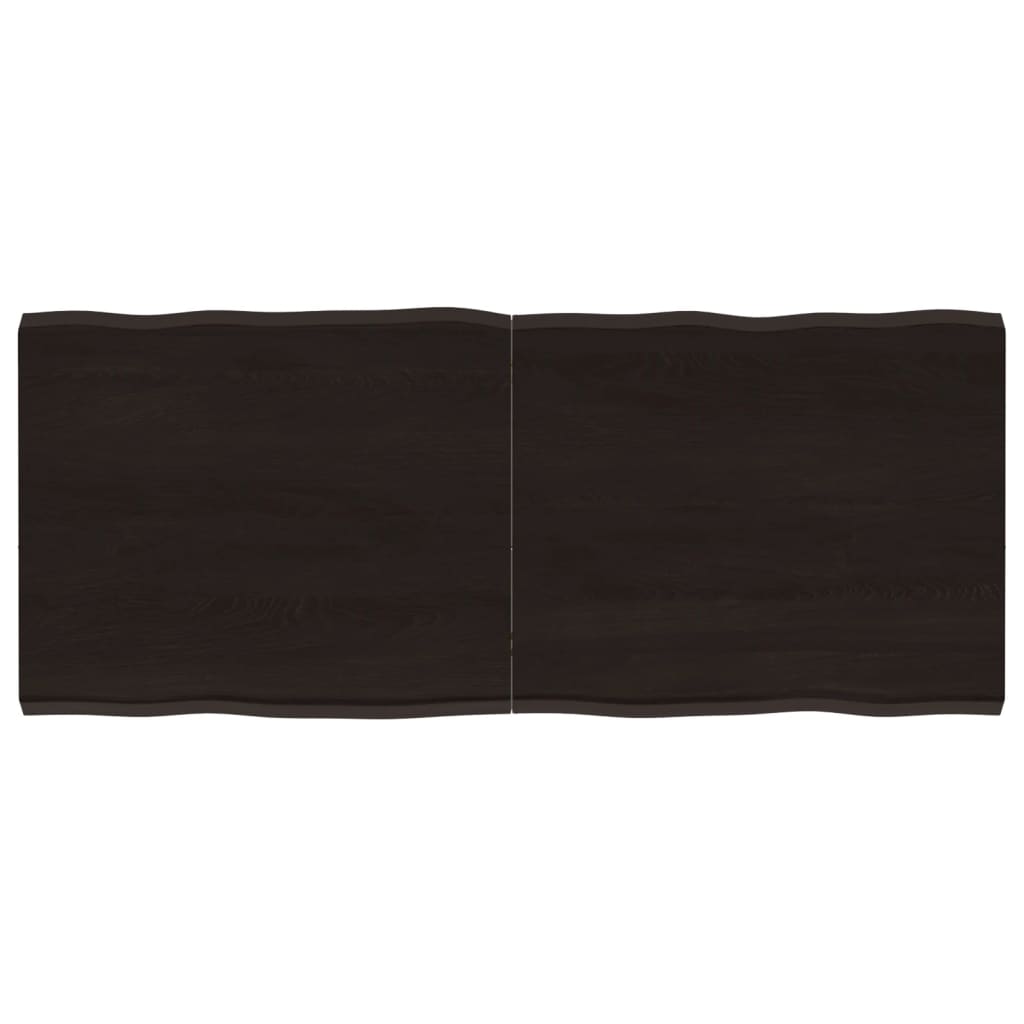 Piano Tavolo Marrone Scuro 120x50x(2-4)cm Rovere Non Trattato