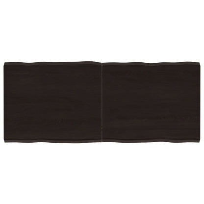 Piano Tavolo Marrone Scuro 120x50x(2-4)cm Rovere Non Trattato
