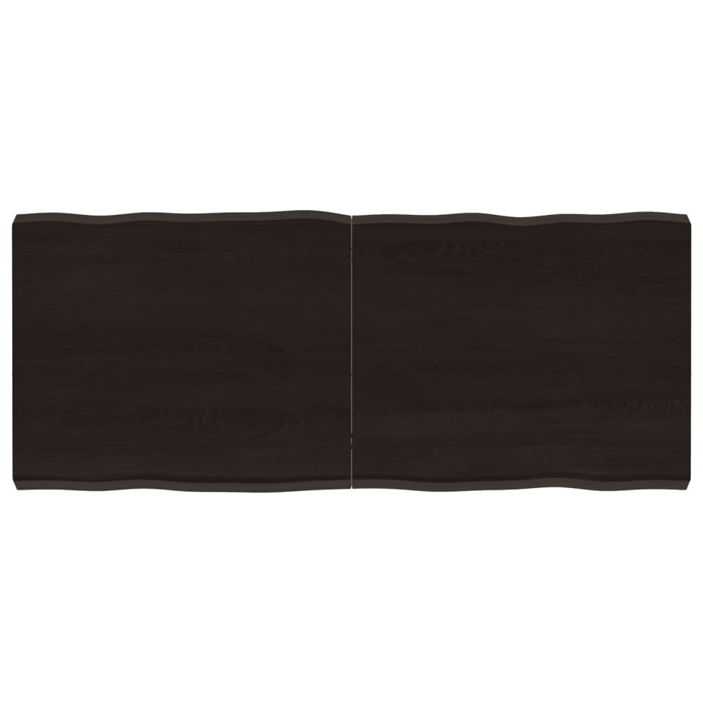 Piano Tavolo Marrone Scuro 120x50x(2-6)cm Rovere Non Trattato