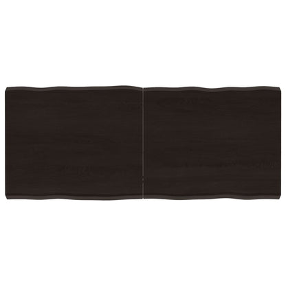 Piano Tavolo Marrone Scuro 120x50x(2-6)cm Rovere Non Trattato