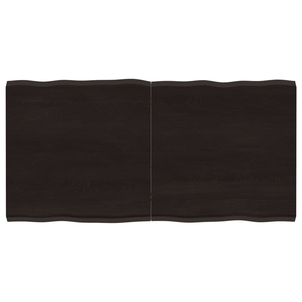 Piano Tavolo Marrone Scuro 120x60x(2-4)cm Rovere Non Trattato