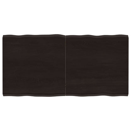 Piano Tavolo Marrone Scuro 120x60x(2-4)cm Rovere Non Trattato