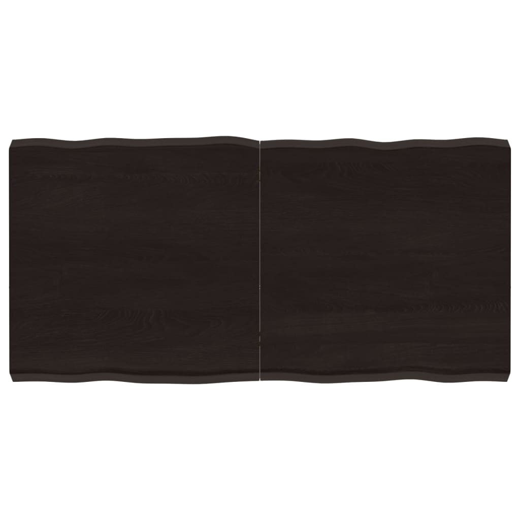 Piano Tavolo Marrone Scuro 120x60x(2-6)cm Rovere Non Trattato
