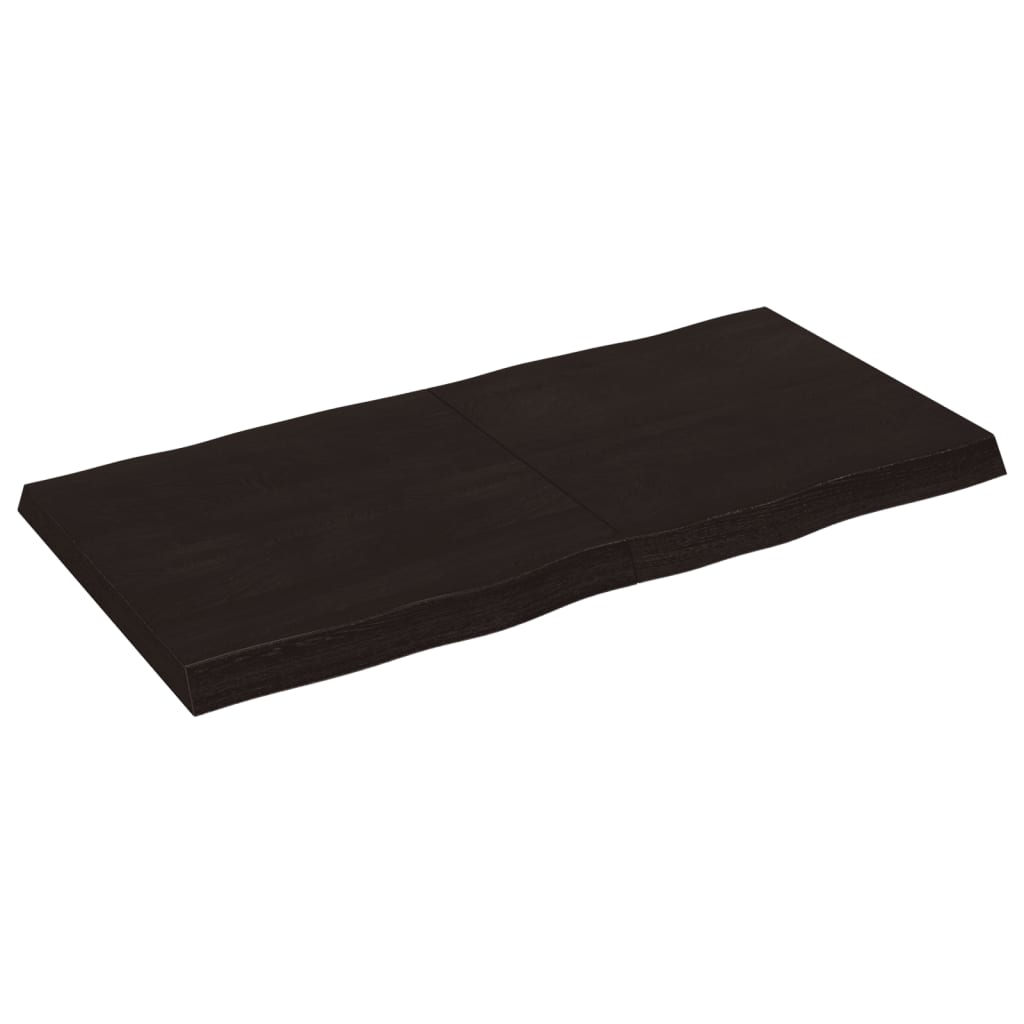Piano Tavolo Marrone Scuro 120x60x(2-6)cm Rovere Non Trattato