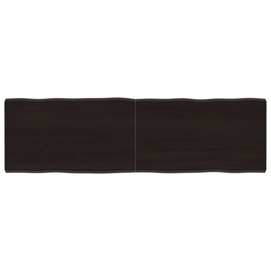 Piano Tavolo Marrone Scuro 140x40x(2-4)cm Rovere Non Trattato