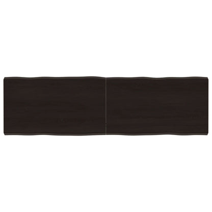 Piano Tavolo Marrone Scuro 140x40x(2-4)cm Rovere Non Trattato