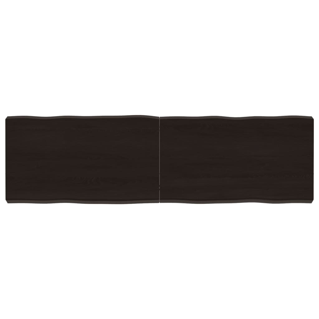 Piano Tavolo Marrone Scuro 140x40x(2-6)cm Rovere Non Trattato