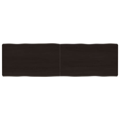 Piano Tavolo Marrone Scuro 140x40x(2-6)cm Rovere Non Trattato
