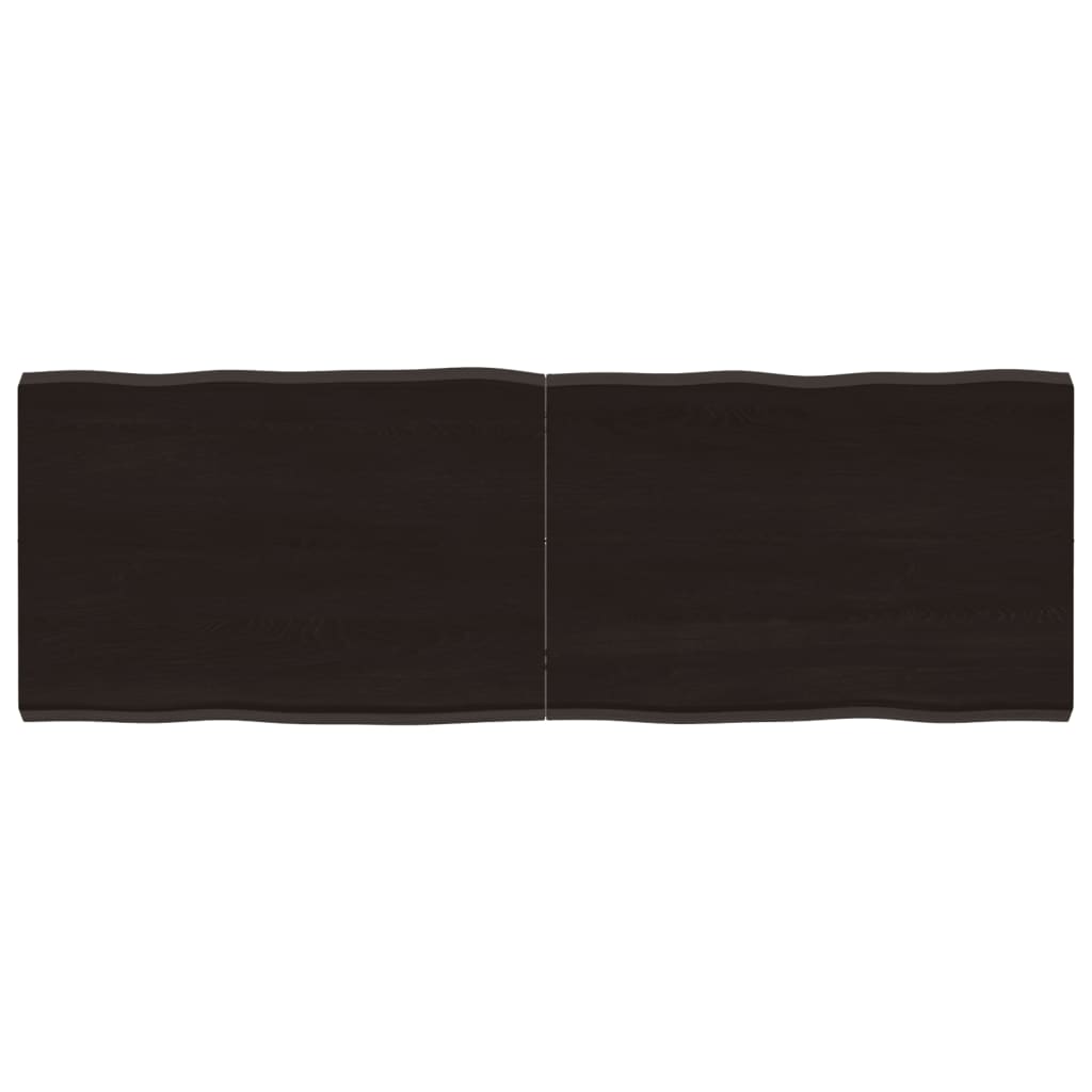 Piano Tavolo Marrone Scuro 140x50x(2-4) cm Rovere Non Trattato