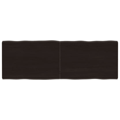 Piano Tavolo Marrone Scuro 140x50x(2-4) cm Rovere Non Trattato