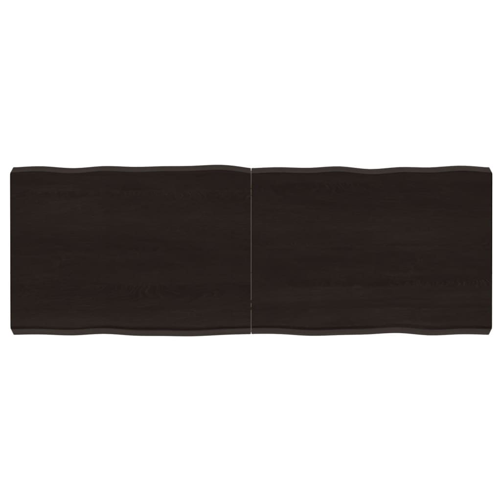 Piano Tavolo Marrone Scuro 140x50x(2-6)cm Rovere Non Trattato