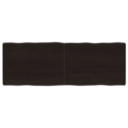 Piano Tavolo Marrone Scuro 140x50x(2-6)cm Rovere Non Trattato
