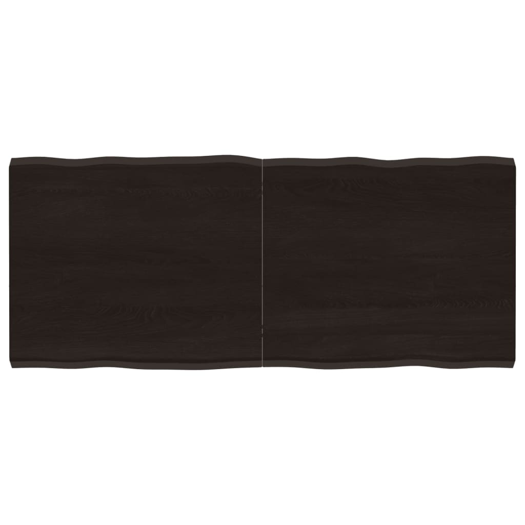 Piano Tavolo Marrone Scuro 140x60x(2-4)cm Rovere Non Trattato