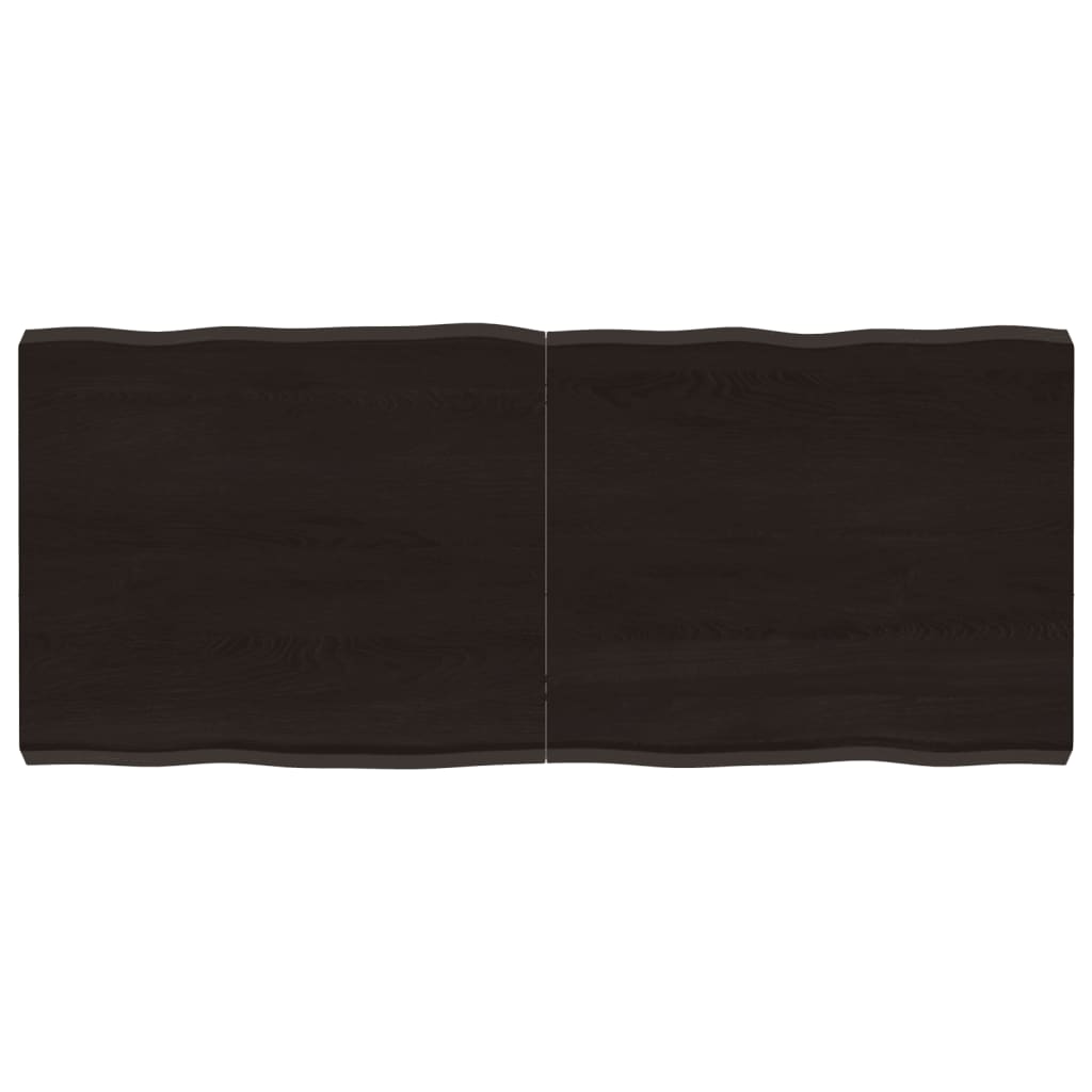 Piano Tavolo Marrone Scuro 140x60x(2-6)cm Rovere Non Trattato