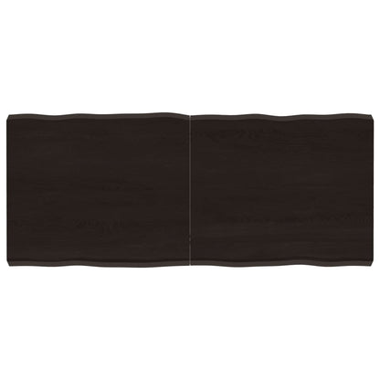 Piano Tavolo Marrone Scuro 140x60x(2-6)cm Rovere Non Trattato