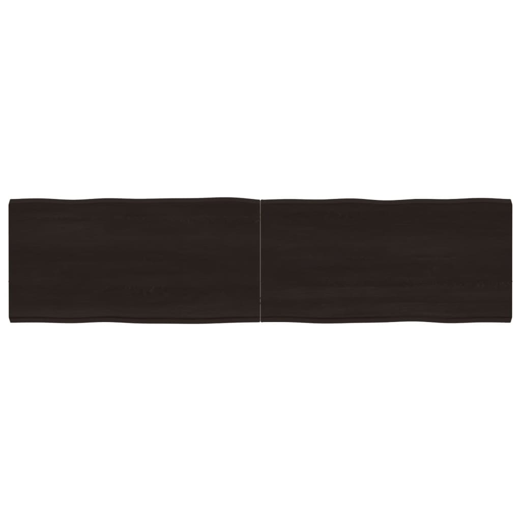 Piano Tavolo Marrone Scuro 160x40x(2-4)cm Rovere Non Trattato