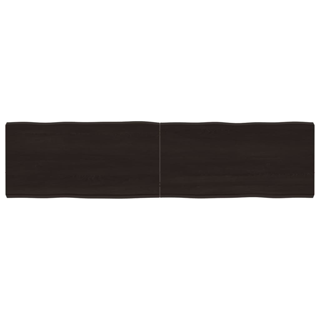 Piano Tavolo Marrone Scuro 160x40x(2-6)cm Rovere Non Trattato