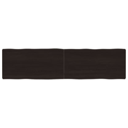 Piano Tavolo Marrone Scuro 160x40x(2-6)cm Rovere Non Trattato