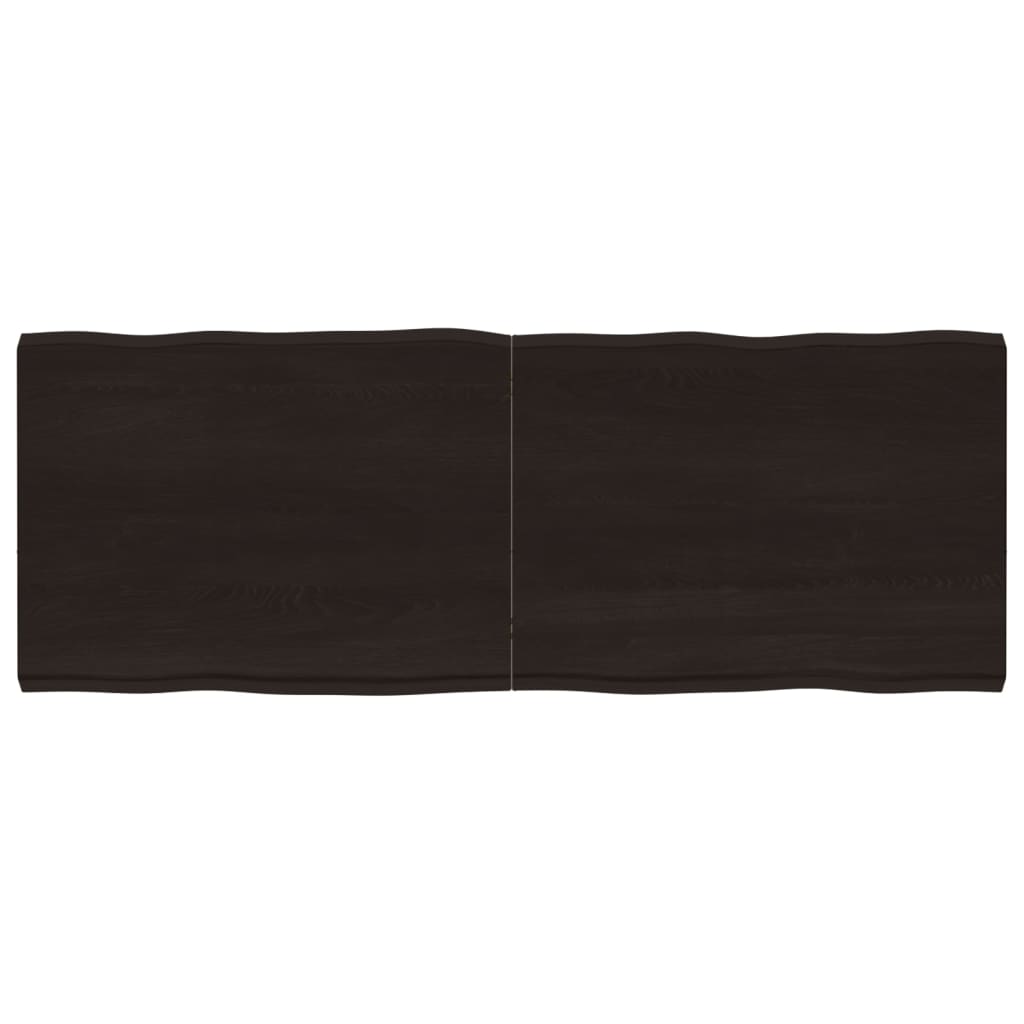 Piano Tavolo Marrone Scuro 160x60x(2-6) cm Rovere Non Trattato