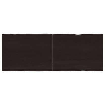 Piano Tavolo Marrone Scuro 160x60x(2-6) cm Rovere Non Trattato