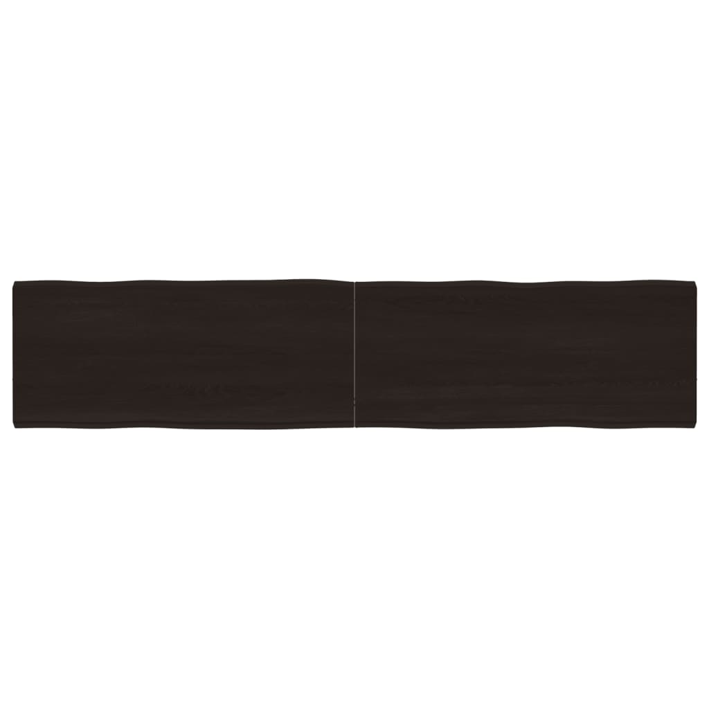 Piano Tavolo Marrone Scuro 180x40x(2-4)cm Rovere Non Trattato