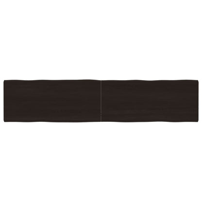 Piano Tavolo Marrone Scuro 180x40x(2-4)cm Rovere Non Trattato