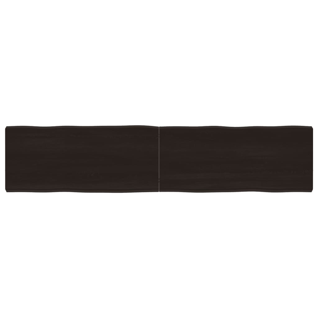 Piano Tavolo Marrone Scuro 180x40x(2-6)cm Rovere Non Trattato