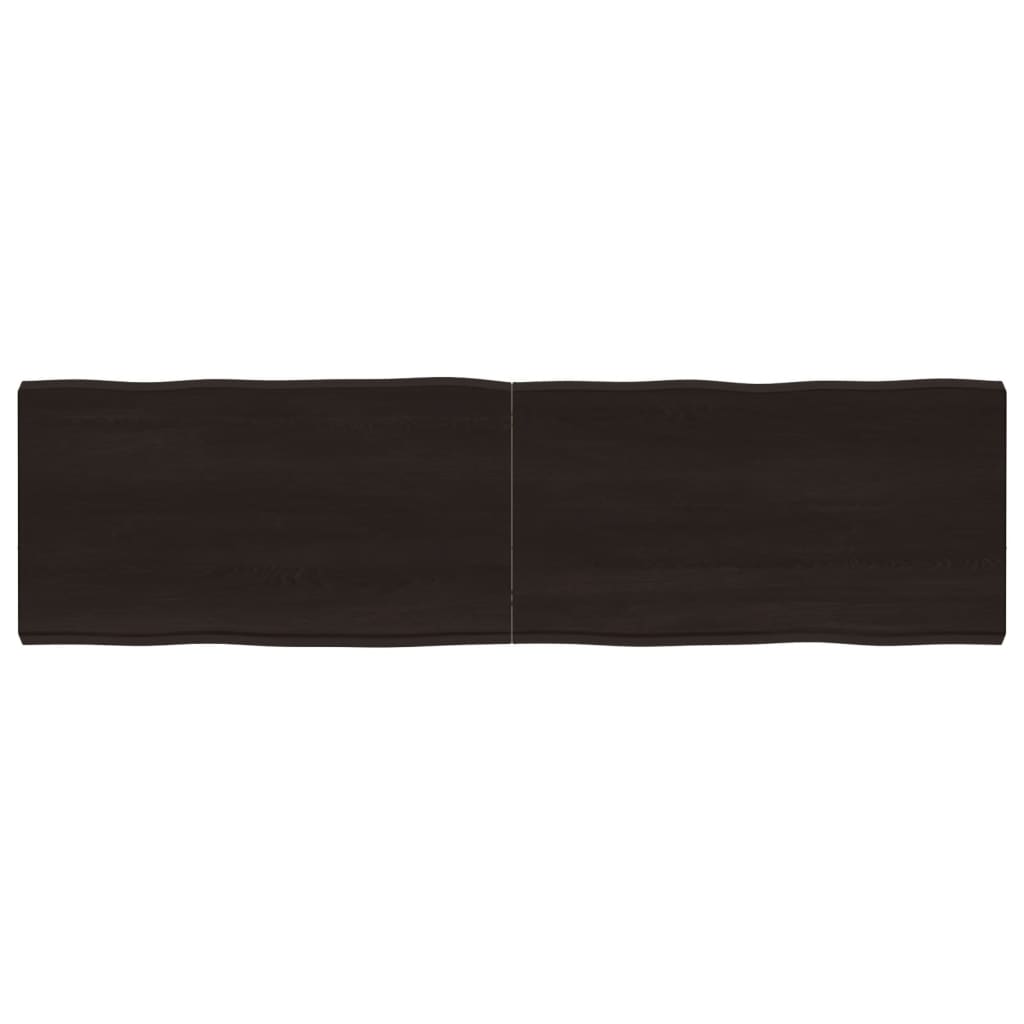 Piano Tavolo Marrone Scuro 180x50x(2-6)cm Rovere Non Trattato