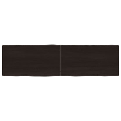 Piano Tavolo Marrone Scuro 180x50x(2-6)cm Rovere Non Trattato