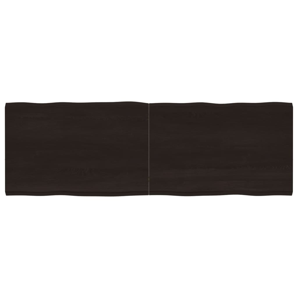 Piano Tavolo Marrone Scuro 180x60x(2-4)cm Rovere Non Trattato