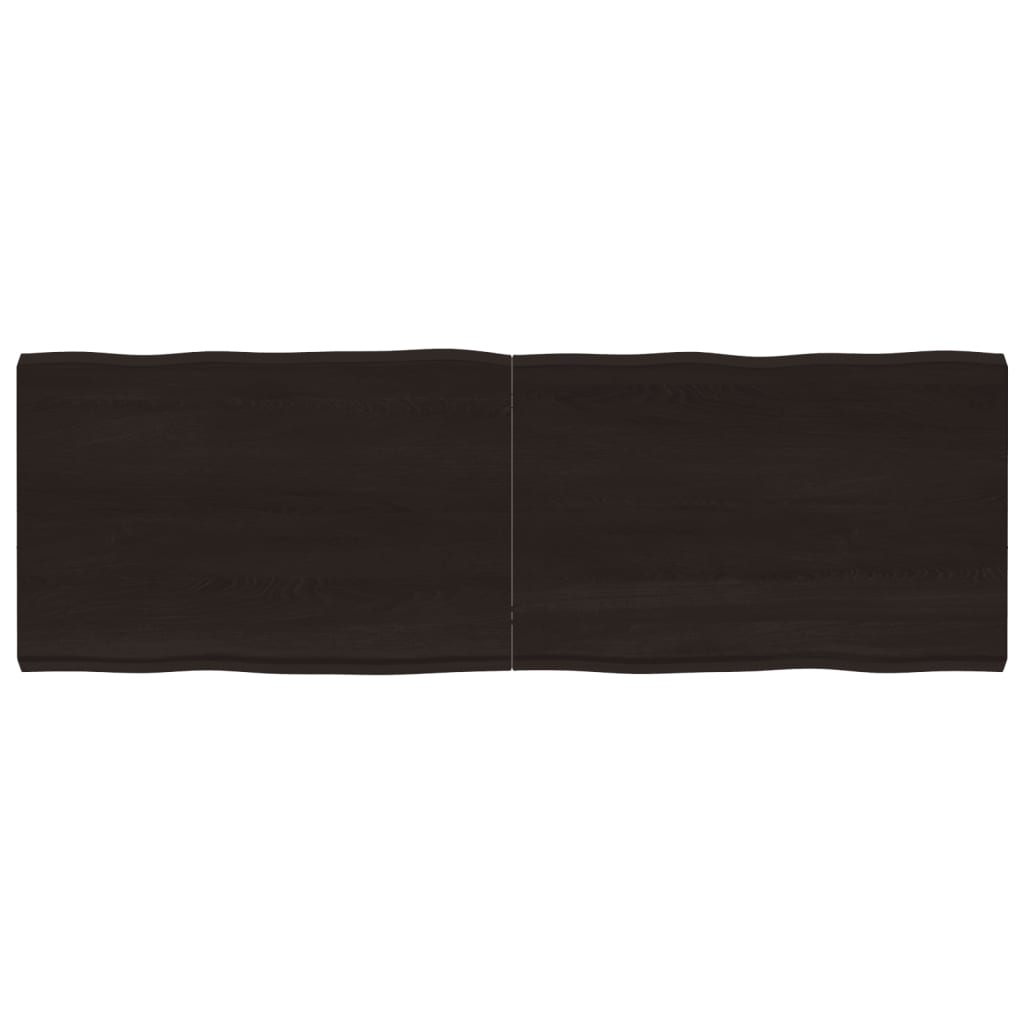 Piano Tavolo Marrone Scuro 180x60x(2-6)cm Rovere Non Trattato