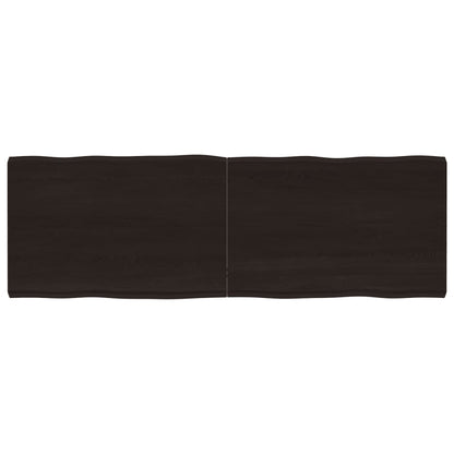 Piano Tavolo Marrone Scuro 180x60x(2-6)cm Rovere Non Trattato