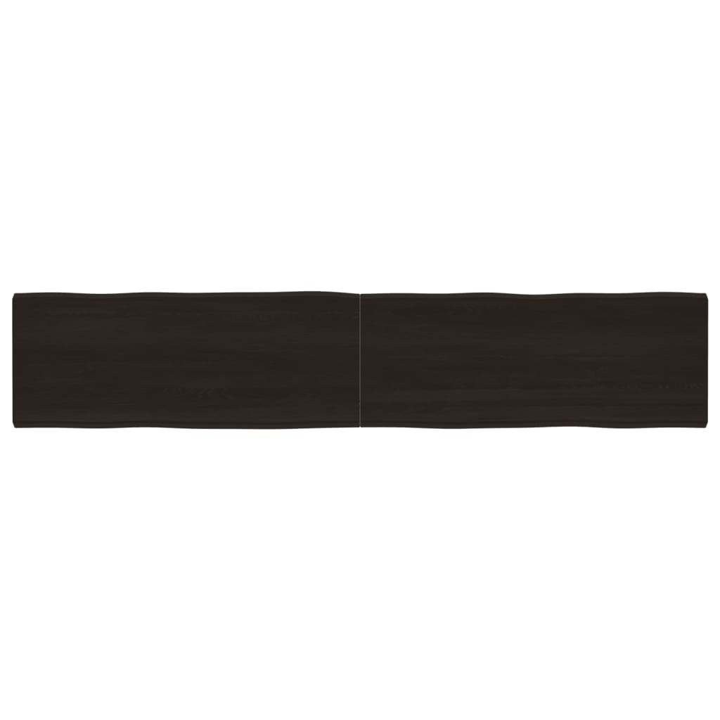 Piano Tavolo Marrone Scuro 200x40x(2-4)cm Rovere Non Trattato