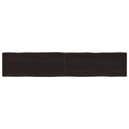 Piano Tavolo Marrone Scuro 200x40x(2-4)cm Rovere Non Trattato