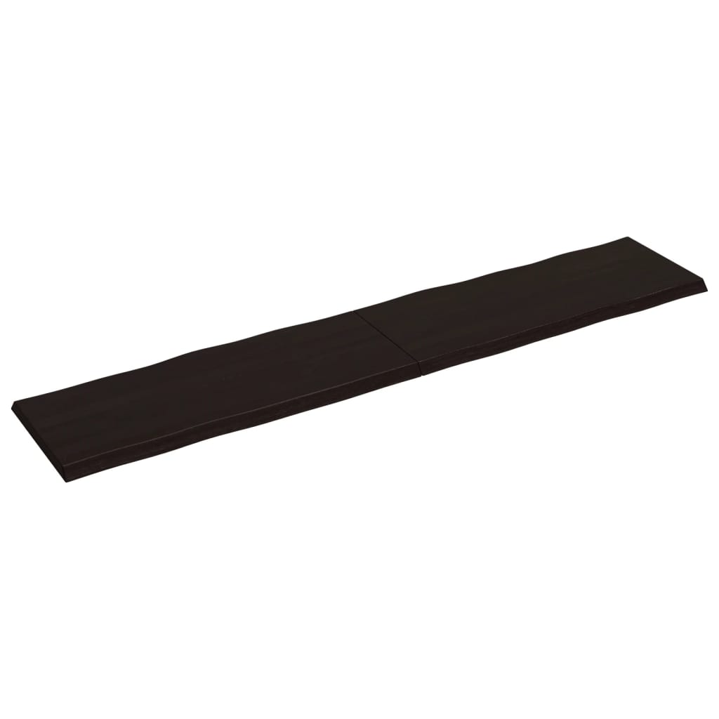 Piano Tavolo Marrone Scuro 200x40x(2-4)cm Rovere Non Trattato
