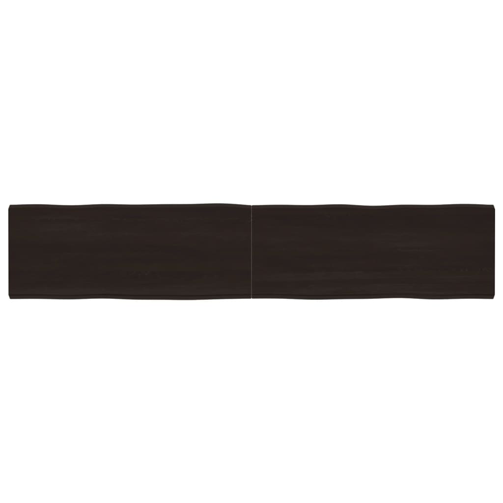 Piano Tavolo Marrone Scuro 200x40x(2-6)cm Rovere Non Trattato