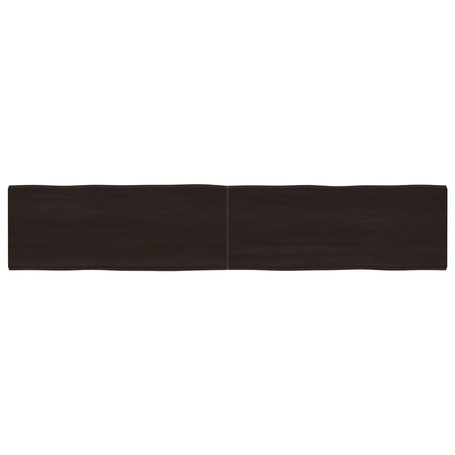Piano Tavolo Marrone Scuro 200x40x(2-6)cm Rovere Non Trattato