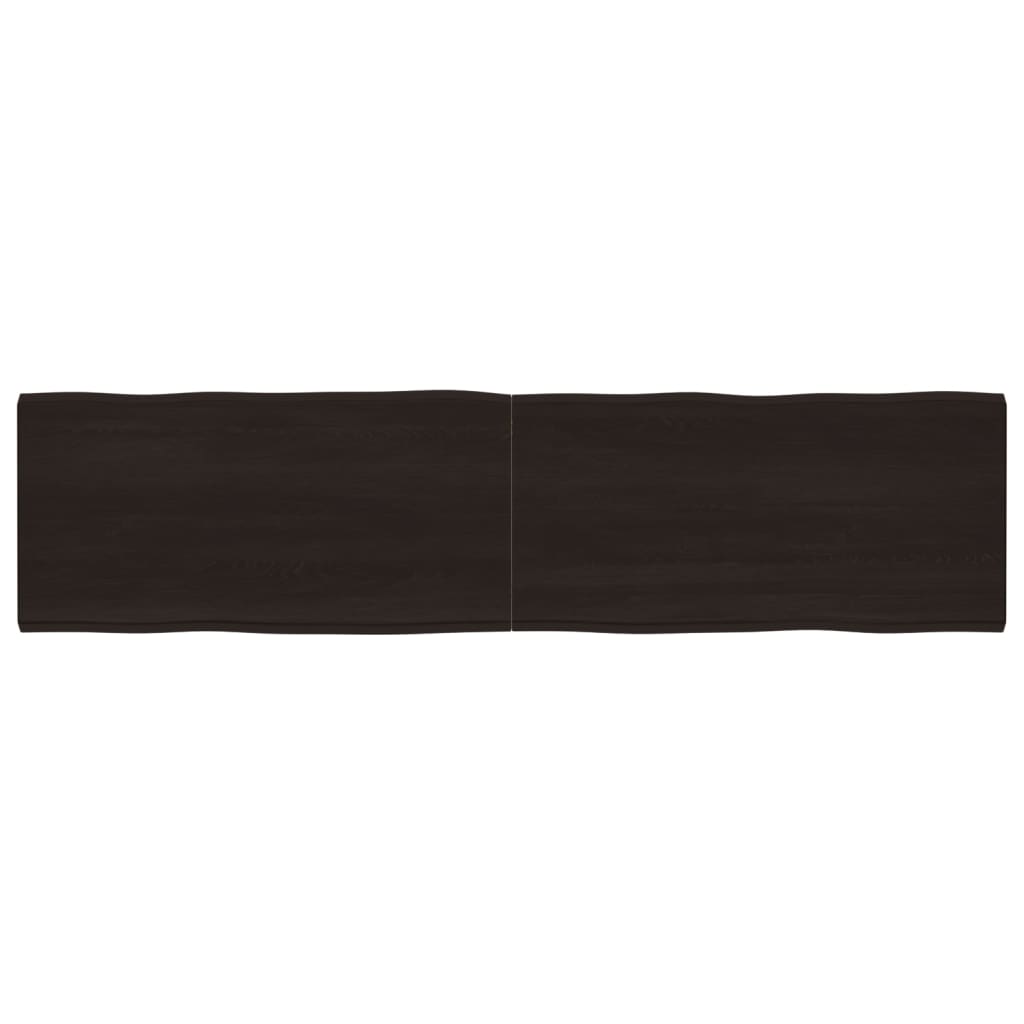 Piano Tavolo Marrone Scuro 200x50x(2-4)cm Rovere Non Trattato