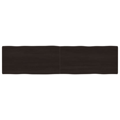 Piano Tavolo Marrone Scuro 200x50x(2-4)cm Rovere Non Trattato