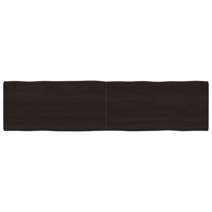 Piano Tavolo Marrone Scuro 200x50x(2-6) cm Rovere Non Trattato
