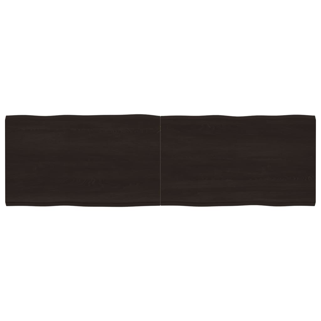 Piano Tavolo Marrone Scuro 200x60x(2-4) cm Rovere Non Trattato