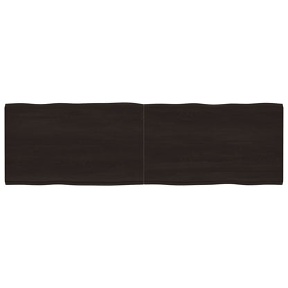 Piano Tavolo Marrone Scuro 200x60x(2-4) cm Rovere Non Trattato