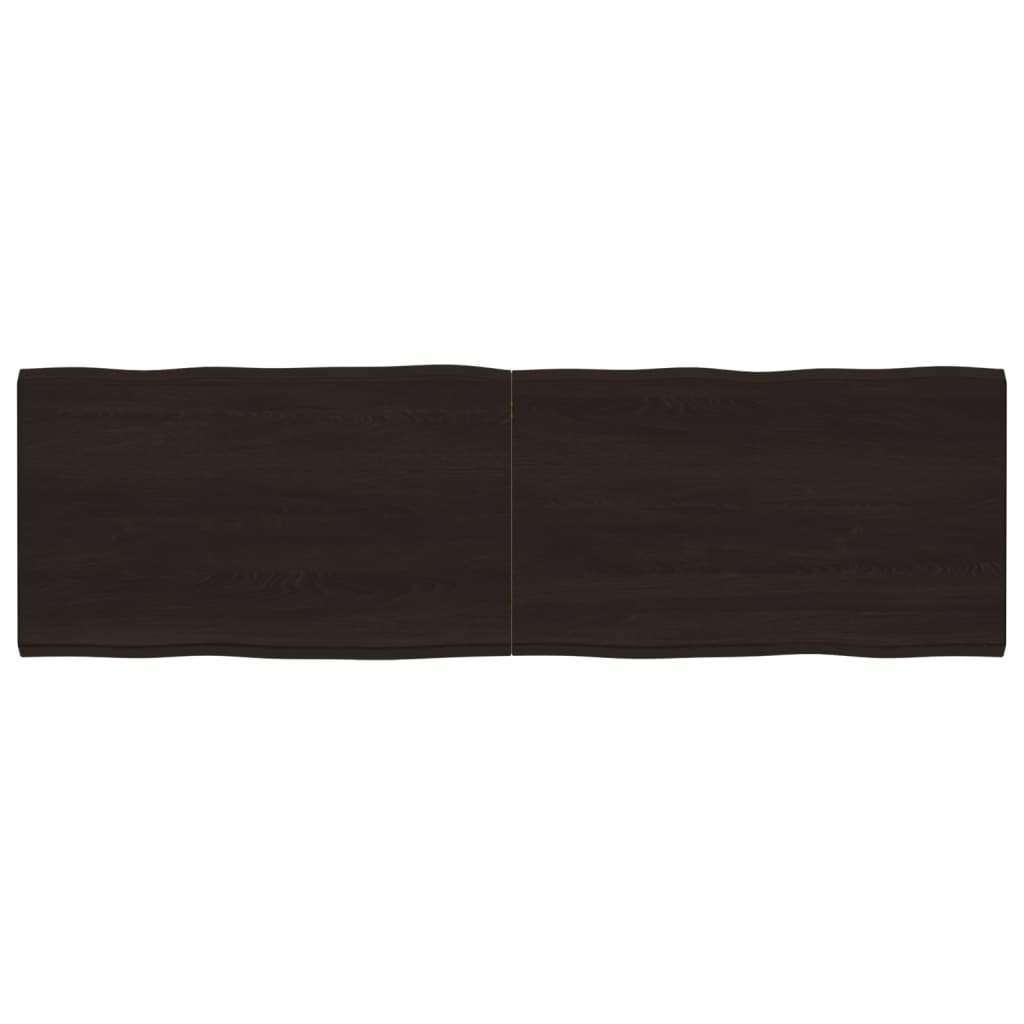 Piano Tavolo Marrone Scuro 200x60x(2-6)cm Rovere Non Trattato