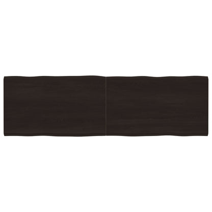 Piano Tavolo Marrone Scuro 200x60x(2-6)cm Rovere Non Trattato