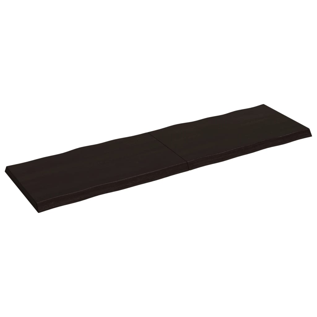 Piano Tavolo Marrone Scuro 200x60x(2-6)cm Rovere Non Trattato