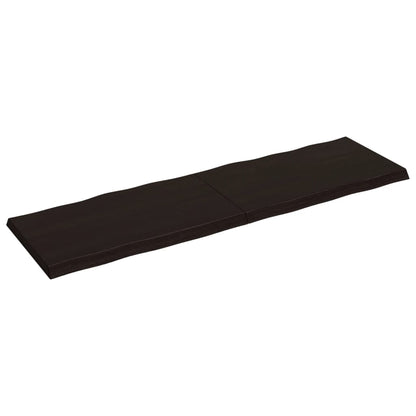 Piano Tavolo Marrone Scuro 200x60x(2-6)cm Rovere Non Trattato