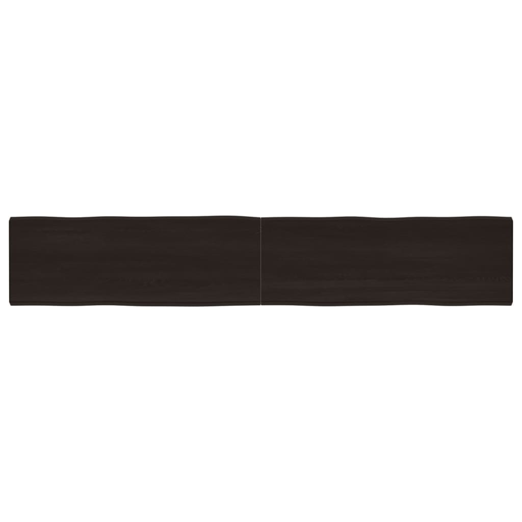 Piano Tavolo Marrone Scuro 220x40x(2-4)cm Rovere Non Trattato