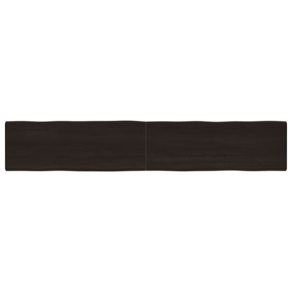 Piano Tavolo Marrone Scuro 220x40x(2-4)cm Rovere Non Trattato